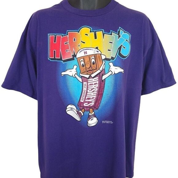 Hershey Chocolate T Shirt Vintage 90s Hersheys Snack Tee Hip Hop Mens Size XL - Picture 1 of 7